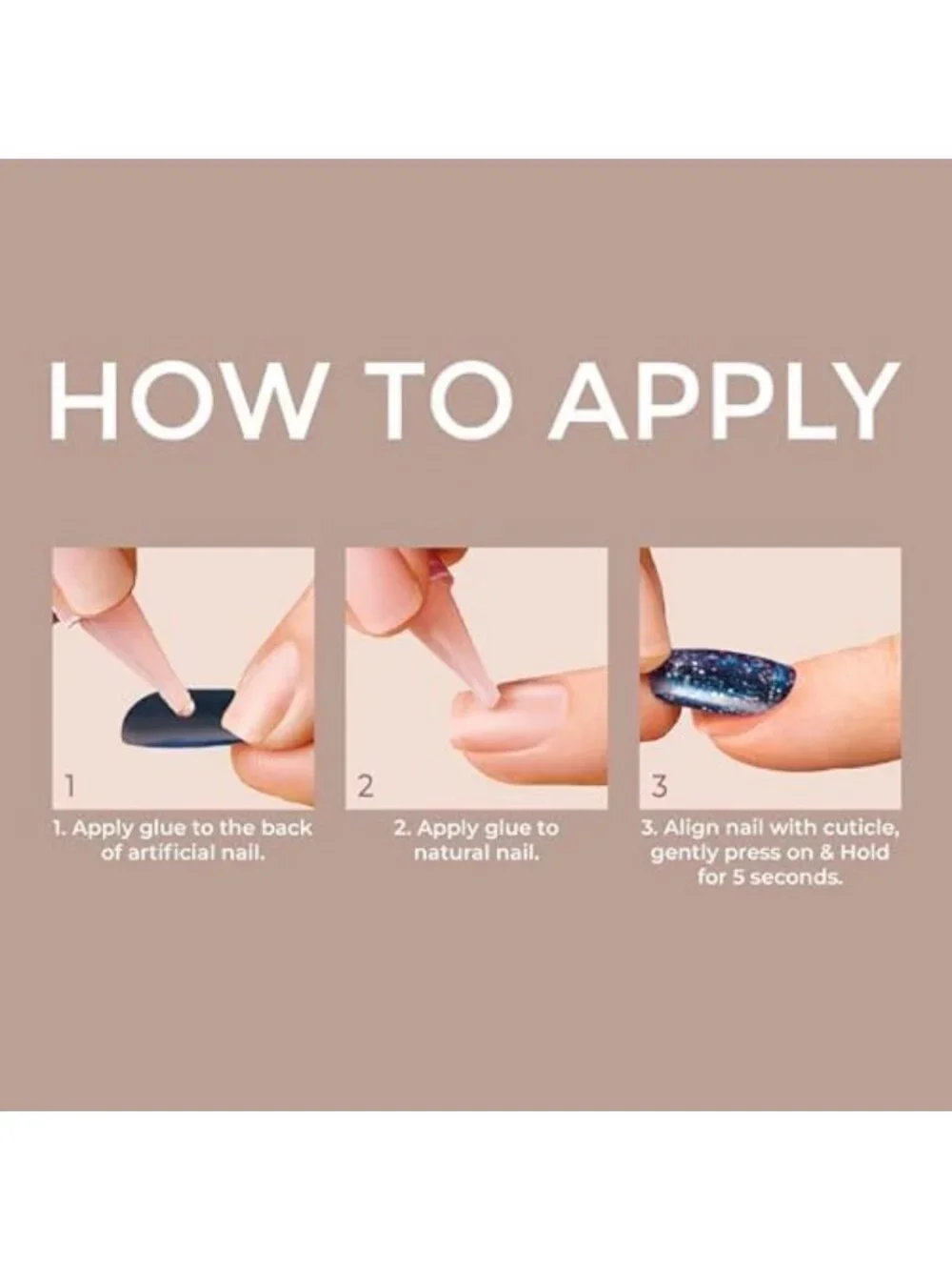 Sculpted Long Purple Press-On Nails Kit with Glue, File & 28 Fake Nails